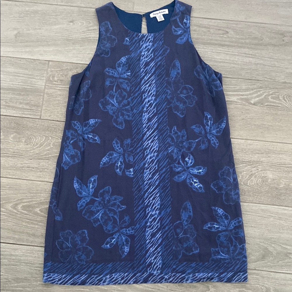 Navy Floral Sleeveless Dress